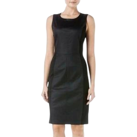 Marc New York Black Sleeveless Matte Satin Sheath Dress Size 8 - Picture 1 of 5
